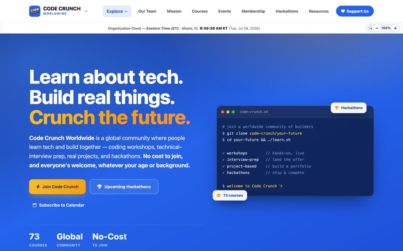 Code Crunch Worldwide — screenshot