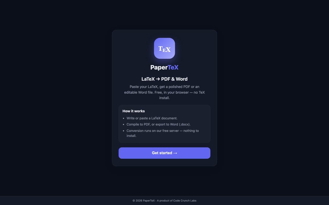 PaperTeX — screenshot